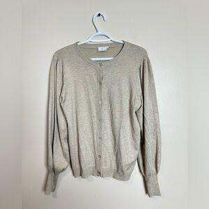 KAFFE Size L Light Tan Cardigan Sweater